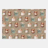 Rustic Kraft-kerstkaarsen Inpakpapier Vel (Voorkant)