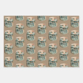 Rustic Kraft-kerstkaarsen Koekjes en warme cacao Inpakpapier Vel (Voorkant)