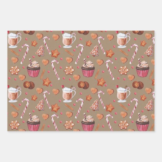 Rustic Kraft kerstkoekjes en koekjes Inpakpapier Vel (Voorkant 3)