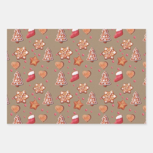 Rustic Kraft kerstkoekjes en koekjes Inpakpapier Vel (Voorkant)