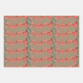 Rustic Kraft-kerstkoord Light Red Green Blue Inpakpapier Vel (Voorkant)