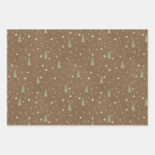 Rustic Kraft Kerstland Cars Scene Inpakpapier Vel (Voorkant 3)