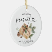 Rustic Kraft kerstmis aankondiging Keramisch Ornament (Rechts)