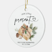 Rustic Kraft kerstmis aankondiging Keramisch Ornament (Links)