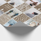 Rustic Kraft - kerstmis - Collage foto aanpassen W Cadeaupapier (Hoek)