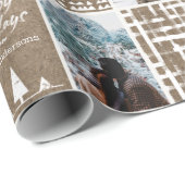 Rustic Kraft - kerstmis - Collage foto aanpassen W Cadeaupapier (Rol Hoek)