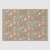 Rustic Kraft Kerstmis Nutkraker Ballet Tissuepapier (Voorkant)