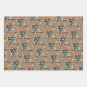 Rustic Kraft-kerstracoons onder gouden sterren Inpakpapier Vel (Voorkant 3)