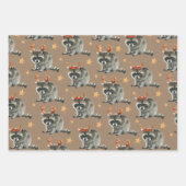 Rustic Kraft-kerstracoons onder gouden sterren Inpakpapier Vel (Voorkant 2)