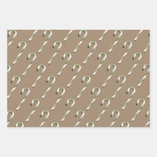 Rustic Kraft kerstsnoepjes Inpakpapier Vel (Voorkant)