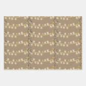 Rustic Kraft-kerststrijklampjes, zilver en goud Inpakpapier Vel (Voorkant 3)