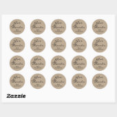 Rustic Kraft Kijk Bedankt Thanksgiving Ronde Sticker (Vel)