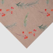 Rustic Kraft Kleur Winter Spar & Bessen  Tissuepapier (Detail)
