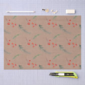 Rustic Kraft Kleur Winter Spar & Bessen  Tissuepapier (Craft)