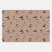 Rustic Kraft Kleur Wintergroen & Bessen Wrap Inpakpapier Vel (Voorkant)