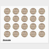 Rustic Kraft laat liefde bloemenbruiloft groeien Ronde Sticker (Vel)