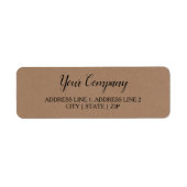 Rustic Kraft | Labels voor bedrijfsretour-adres (Voorkant)