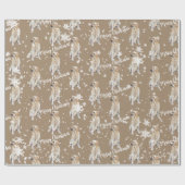 Rustic Kraft Labrador Retriever Dog Falling Snow Cadeaupapier (Vlak)