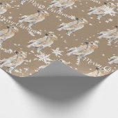 Rustic Kraft Labrador Retriever Dog Falling Snow Cadeaupapier (Hoek)