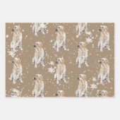 Rustic Kraft Labrador Retriever Dog Falling Snow Inpakpapier Vel (Voorkant 2)