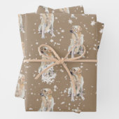 Rustic Kraft Labrador Retriever Dog Falling Snow Inpakpapier Vel (In situ)