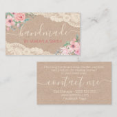 Rustic Kraft Lace Handmade Spa Bath Body Candle Visitekaartje (Voorkant / Achterkant)