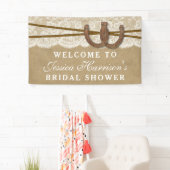 Rustic Kraft & Lace Hoefijzer Vrijgezellenfeest Spandoek (Insitu)