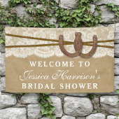 Rustic Kraft & Lace Hoefijzer Vrijgezellenfeest Spandoek