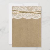 Rustic Kraft, Lace & Twine Bow Vrijgezellenfeest Kaart (Achterkant)