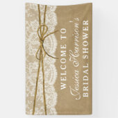 Rustic Kraft, Lace & Twine Bow Vrijgezellenfeest Spandoek (Verticaal)