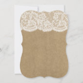 Rustic Kraft & Lace Wedding Rehearsal Dinner Kaart (Achterkant)