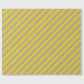 Rustic Kraft Lemon Yellow Stripes Vakantie Cadeaupapier (Vlak)