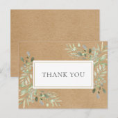 Rustic Kraft Lente Bladeren Zakelijk Bedankt Briefkaart (Voorkant / Achterkant)