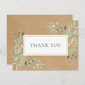 Rustic Kraft Lente Bladeren Zakelijk Dank Je Wel Briefkaart (Voorkant / Achterkant)