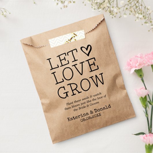 Rustic Kraft Let Love Grow Seed Wedding Bedankzakje (Gezegeld)