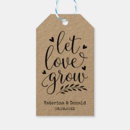 Rustic Kraft Let Love Grow Seed Wedding Gift Label Cadeaulabel
