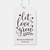 Rustic Kraft Let Love Grow Seed Wedding Gift Label Cadeaulabel (Achterkant)