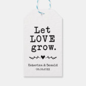 Rustic Kraft Let Love Grow Seed Wedding Gift Label Cadeaulabel (Achterkant)