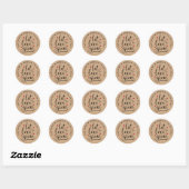 Rustic Kraft Let Love Grow Wedding Seeds Ronde Sticker (Vel)