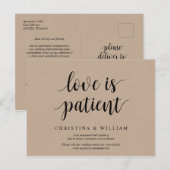 Rustic Kraft, liefde is geduldig, gewacht Briefkaart (Voorkant / Achterkant)