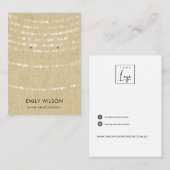 RUSTIC KRAFT LIGHT STRINGS STUD EARRING DISPLAY  VISITEKAARTJE (Voorkant / Achterkant)