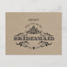 Rustic Kraft Lijst Be My Bridesmaid Kaart