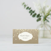 Rustic Kraft, Lijst Gold Confetti Visitekaartje (Staand voorkant)