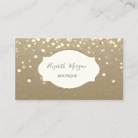 Rustic Kraft, Lijst Gold Confetti Visitekaartje (Voorkant)