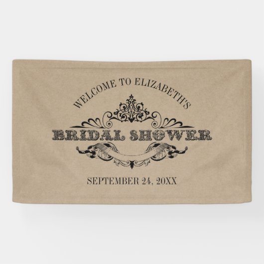 Rustic Kraft  Lijst Vrijgezellenfeest Welkom Spandoek (Horizontaal)