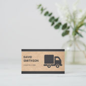 Rustic Kraft Logistiek Transportation Cargo Truck Visitekaartje (Staand voorkant)