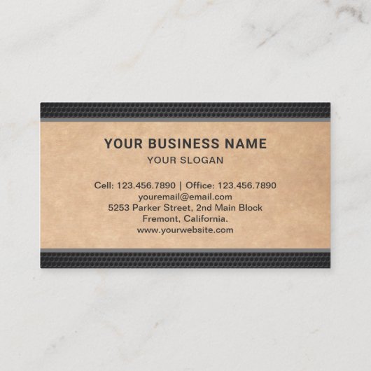 Rustic Kraft Logistiek Transportation Cargo Truck Visitekaartje (Achterkant)