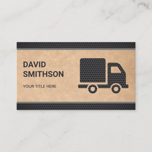 Rustic Kraft Logistiek Transportation Cargo Truck Visitekaartje (Voorkant)
