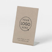 Rustic Kraft Logo | Bedrijfs minimalistisch Modern Reclamebord Met Voetstuk (Voorkant)