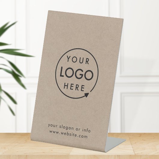 Rustic Kraft Logo | Bedrijfs minimalistisch Modern Reclamebord Met Voetstuk